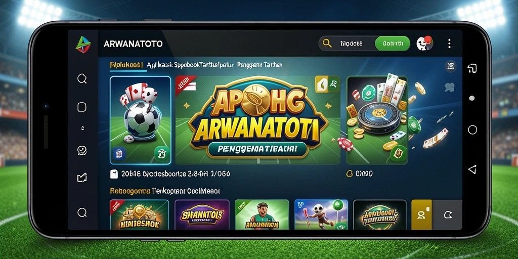 Screenshot utama game ARWANATOTO dengan tampilan menarik dan fitur sportsbook.