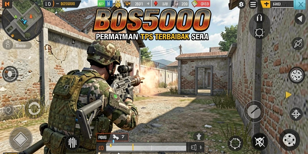 Screenshot gameplay menampilkan pertempuran seru di BOS5000.