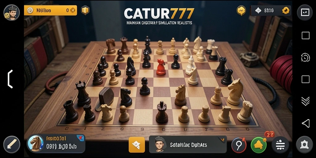Screenshot gameplay CATUR777 yang menampilkan pengalaman catur simulation menarik.