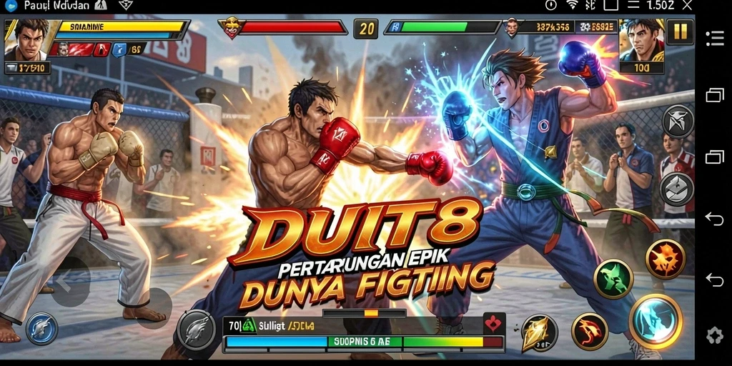 Tampilan aksi seru dalam gameplay Fighting DUIT8.