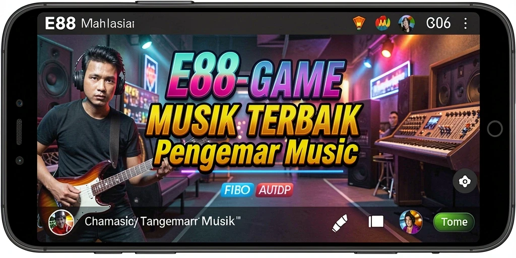 Tampilan gameplay E88 yang menarik dengan beragam pilihan lagu.