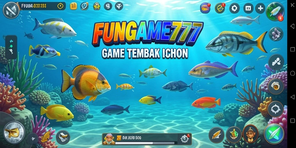 Screenshot gameplay FUNGame777 dengan aksi memancing yang seru.