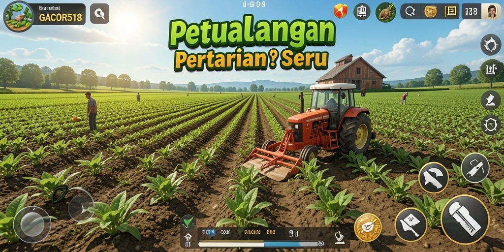 Screenshot GACOR518 menampilkan suasana ladang hijau yang subur.