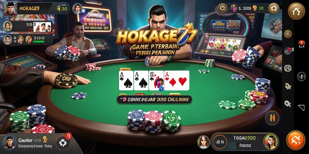Tampilan gameplay HOKAGE77 yang mengesankan dan penuh aksi Poker.