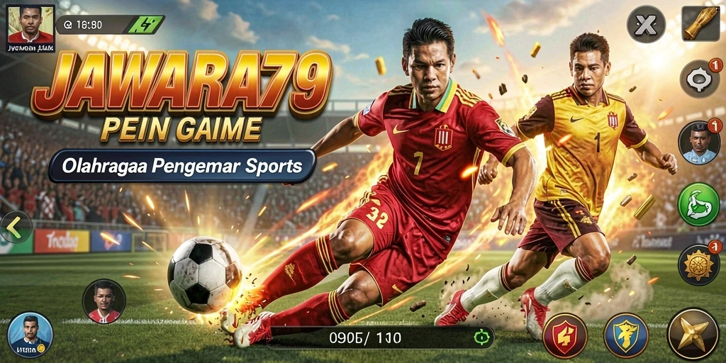 Tampilan gameplay JAWARA79 yang mendebarkan dengan aksi olahraga nyata.