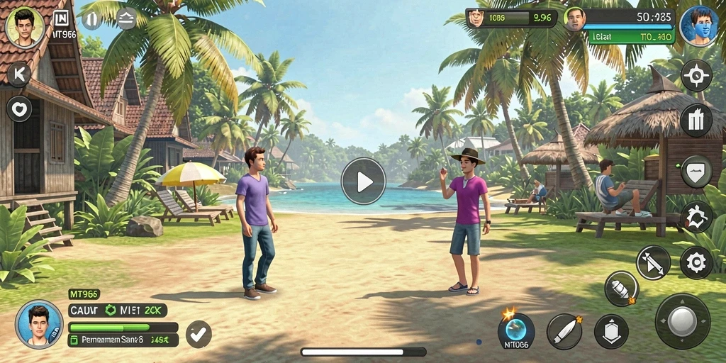 Screenshot gameplay MT966 yang penuh warna dan menghibur.