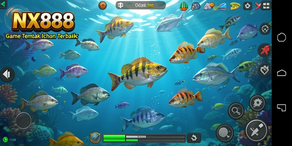 Tampilan gameplay menarik dari NX888 saat menembak ikan.