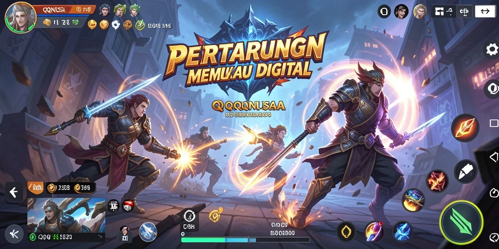 Tangkapan layar utama menampilkan aksi pertarungan yang mendebarkan di QQNUSA.
