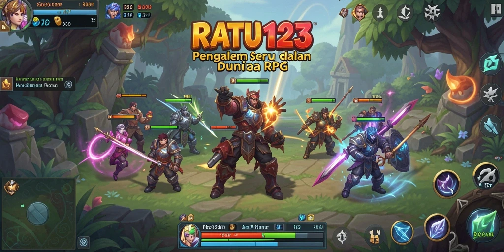 Screenshot gameplay RATU123 menampilkan pertarungan mendebarkan dan karakter yang beragam.