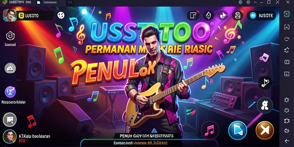 Tampilan gameplay UUSTOTO saat bermain musik interaktif.