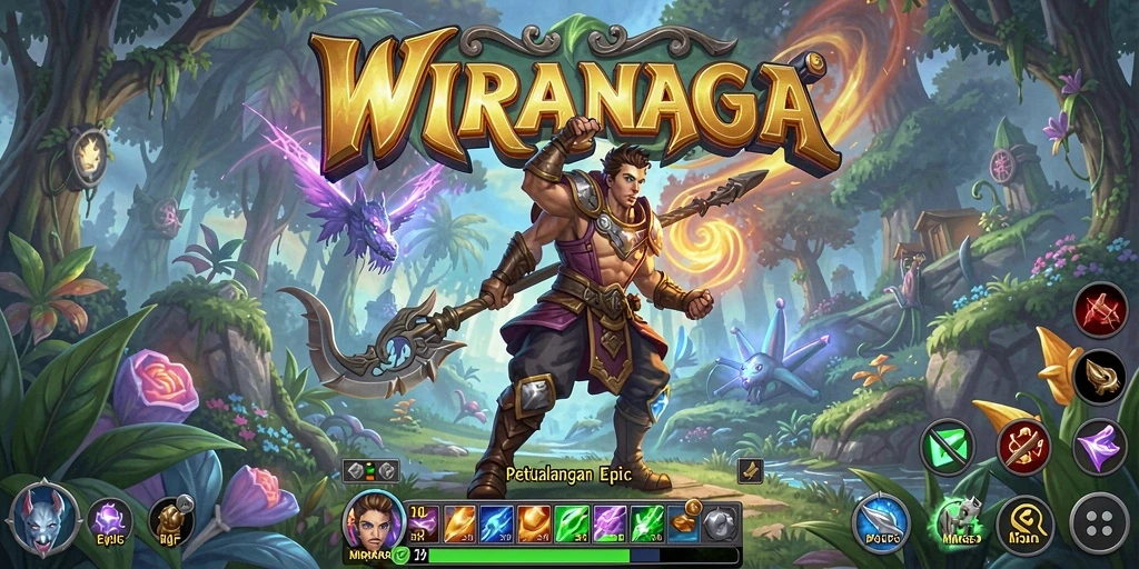Screenshot gameplay <strong>WIRANAGA</strong> yang menampilkan aksi bertarung yang seru.