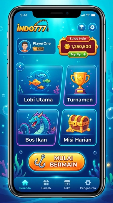 Menu navigasi indo777 yang mudah digunakan dan informatif.